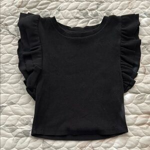 Zara Black Ruffled Blouse